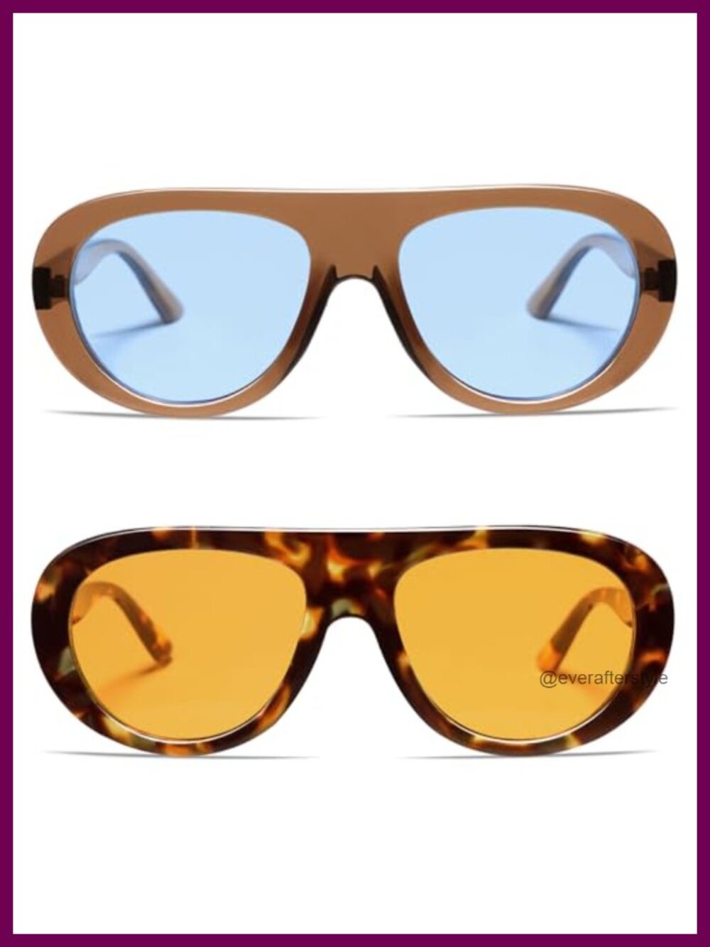 Oversized Retro Aviator Sunglasses Unisex 70s Vintage Style Trendy VL9865